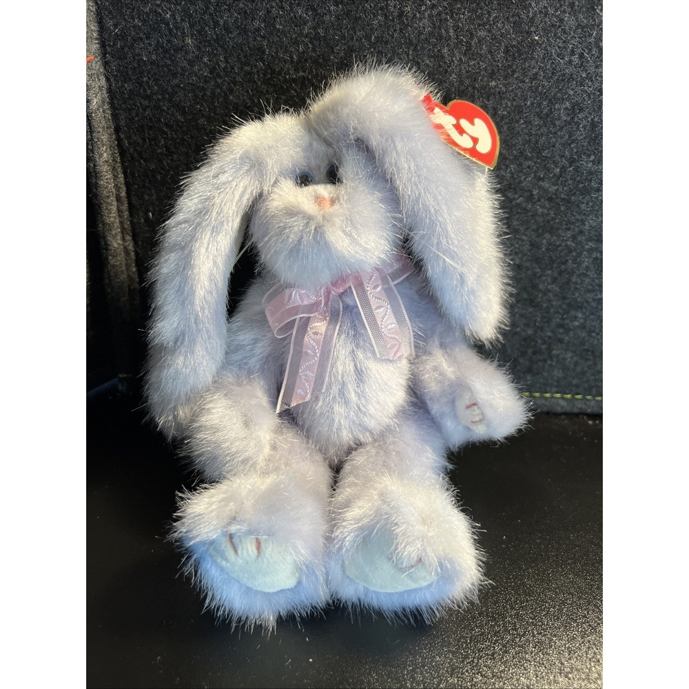Ty Attic Treasures Azalea the Lavender Bunny Rabbit Fully Jointed 8" NEW